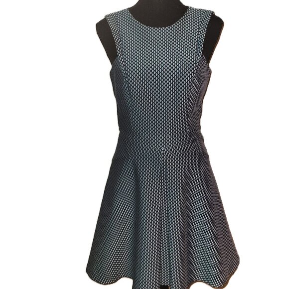Armani Exchange Geometric Blue/Black/Gray Dress - 2 - Picture 1 of 3